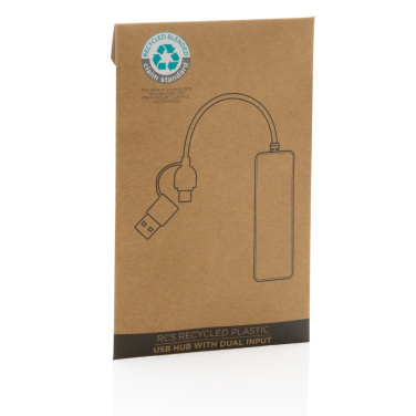 Logotrade business gifts photo of: RCS recycled plastic USB hub with dual input