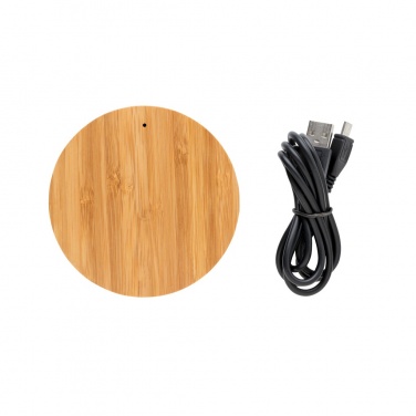 Logo trade corporate gift photo of: Bamboo X 5W wireless charger