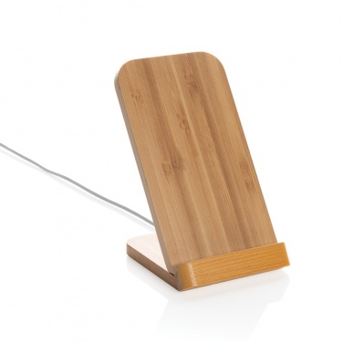 Logo trade promotional products picture of: Bamboo 5W wireless charging stand