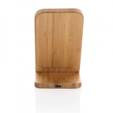 Logotrade promotional product image of: Bamboo 5W wireless charging stand