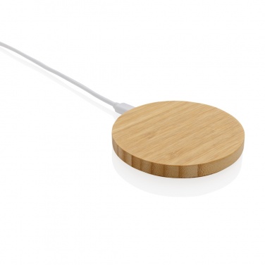 Logotrade promotional product image of: Bamboo 15W wireless charger