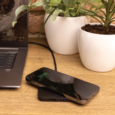 Logotrade business gift image of: RCS recycled plastic 10W Wireless charger with USB Ports
