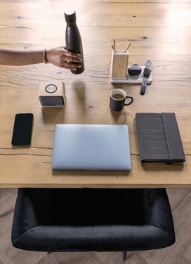 Logotrade promotional item picture of: Ontario recycled plastic & bamboo 3-in-1 wireless charger