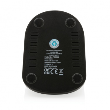 Logo trade promotional giveaways image of: RCS recycled plastic double coil wireless stand 15W