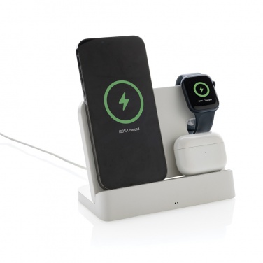 Logotrade business gift image of: Joltz RCS recycled plastic dual 15W charger with iWatch slot