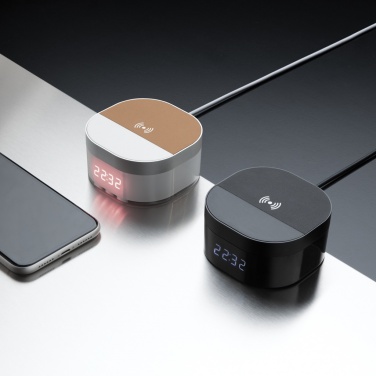 Logo trade promotional gifts picture of: Aria 5W Wireless Charging Digital Clock
