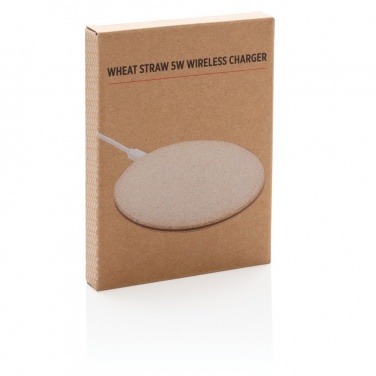 Logo trade corporate gifts picture of: 5W Wheat straw wireless charger