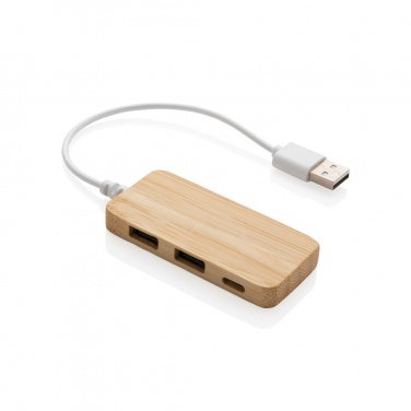 Logo trade corporate gift photo of: Bamboo hub with Type-C