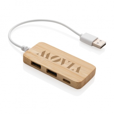 Logotrade promotional merchandise photo of: Bamboo hub with Type-C