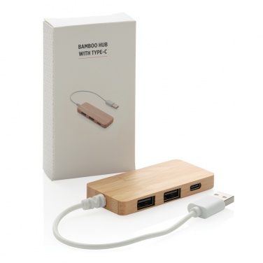 Logotrade promotional giveaways photo of: Bamboo hub with Type-C