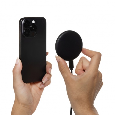 Logo trade corporate gifts image of: Magnapad 15W RCS rplastic magnetic 3 in 1 charging pad