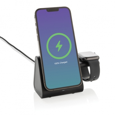 Logotrade promotional item image of: Powerbase RCS recycled plastic 3 in 1 charger with powerbank