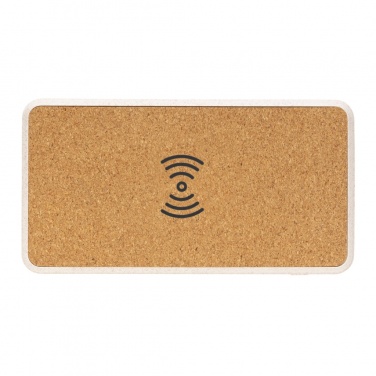 Logotrade advertising product picture of: Cork and Wheat Straw 8.000 mAh 5W wireless powerbank