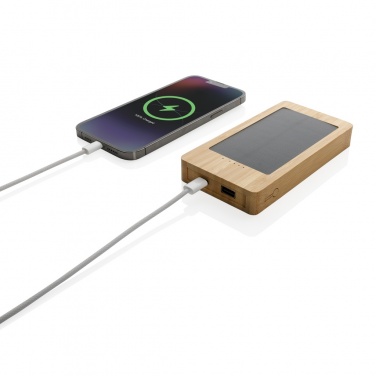 Logotrade corporate gift picture of: Sunwick 10.000 mAh Bamboo solar powerbank
