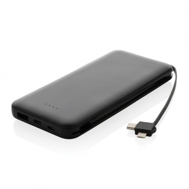 Logo trade promotional gifts picture of: Lockhart RCS recycled plastic 10.000 with integrated cables