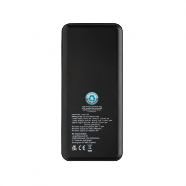 Logotrade promotional product image of: Fenwick RCS recycled plastic 10000mah  3 in 1 fast powerbank