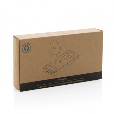 Logotrade promotional items photo of: Fenwick RCS recycled plastic 10000mah  3 in 1 fast powerbank
