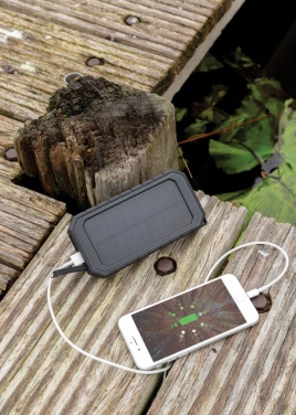 Logotrade promotional items photo of: RCS recycled plastic Solar powerbank with 10W Wireless