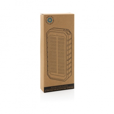 Logo trade corporate gift photo of: RCS recycled plastic Solar powerbank with 10W Wireless