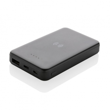 Logo trade advertising products picture of: RCS recycled plastic 5.000 mAh 5W wireless powerbank