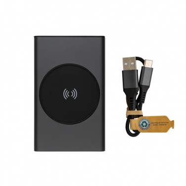 Logotrade promotional items photo of: Terra RCS recycled aluminium 5000 mAh powerbank 5W wireless