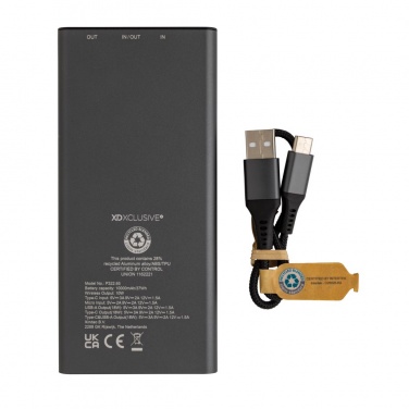 Logotrade corporate gift image of: Terra RCS recycled 18W aluminium 10000 powerbank 10W