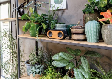 Logo trade promotional gifts picture of: Bamboo X double speaker