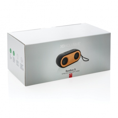 Logo trade promotional giveaway photo of: Bamboo X double speaker