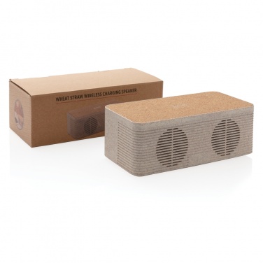 Logo trade promotional gifts picture of: Wheatstraw wireless charging speaker