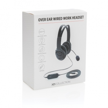 Logo trade promotional gift photo of: Over ear wired work headset