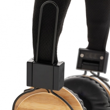 Logo trade promotional giveaways picture of: Bamboo wireless headphone
