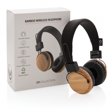 Logotrade corporate gift picture of: Bamboo wireless headphone
