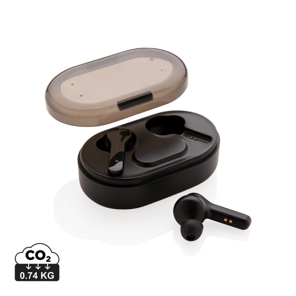 Logotrade promotional product picture of: Light up logo TWS earbuds in charging case
