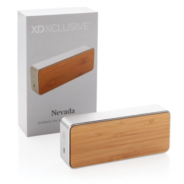 Logo trade promotional items picture of: Nevada Bamboo 3W wireless speaker