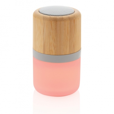 Logo trade promotional gifts picture of: Bamboo colour changing 3W speaker light