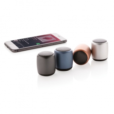Logo trade business gifts image of: Mini aluminium wireless speaker