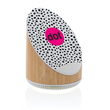Logotrade promotional merchandise image of: Ovate bamboo 5W speaker with 15W wireless charger