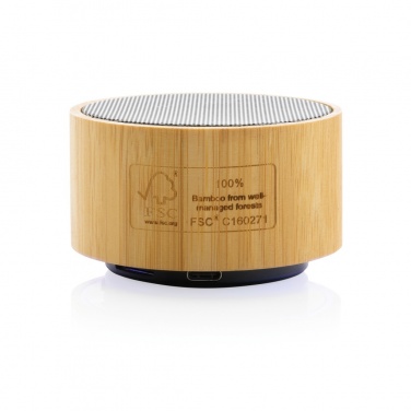 Logo trade promotional giveaways image of: RCS recycled plastic and bamboo 3W wireless speaker