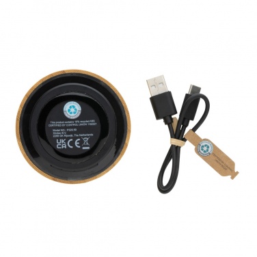 Logo trade advertising product photo of: RCS recycled plastic and bamboo 3W wireless speaker