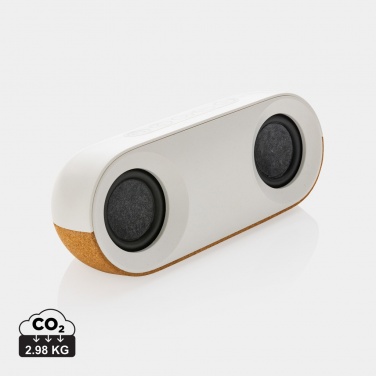 Logo trade promotional product photo of: Oregon RCS recycled plastic and cork 10W speaker