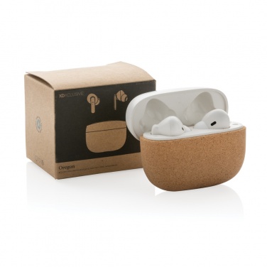 Logotrade advertising products photo of: Oregon RCS recycled plastic and cork TWS earbuds