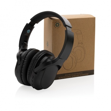 Logo trade advertising products image of: RCS recycled plastic Elite Foldable wireless headphone