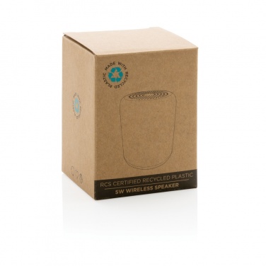 Logo trade promotional gifts picture of: RCS certified recycled plastic 5W Wireless speaker