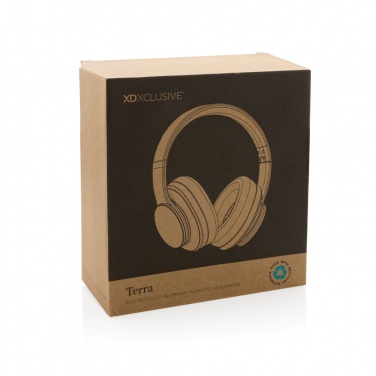 Logo trade promotional items image of: Terra RCS recycled aluminium wireless headphone