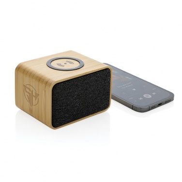 Logo trade promotional items image of: RCS Rplastic 3W speaker with bamboo 5W wireless
