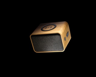 Logo trade corporate gift photo of: RCS Rplastic 3W speaker with bamboo 5W wireless
