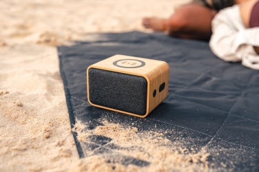 Logo trade promotional product photo of: RCS Rplastic 3W speaker with bamboo 5W wireless