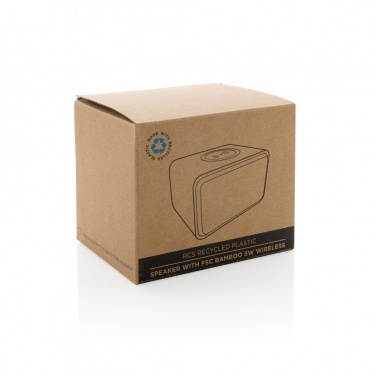 Logo trade corporate gift photo of: RCS Rplastic 3W speaker with bamboo 5W wireless
