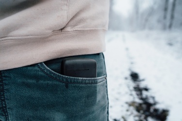 Logotrade business gift image of: Skywave RCS recycled plastic solar earbuds