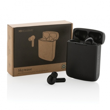 Logotrade corporate gifts photo of: Skywave RCS recycled plastic solar earbuds